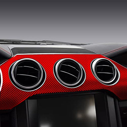Car Center Console Instrument Panel Sticker Carbon Fiber Decal for Ford Mustang 2015 2016 2017 2018 2019 2020 2021 2022 2023 Accessories - color: Center Console Instrument Panel