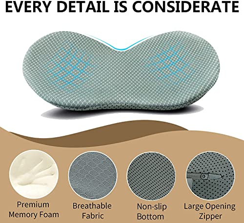 Livtribe Car Seat Cushion - Memory Foam Car Seat Pad - Sciatica & Lower Back Pain Relief - Car Seat Cushions for Driving - Road Trip Essentials for Drivers(Gray) - color: Gray