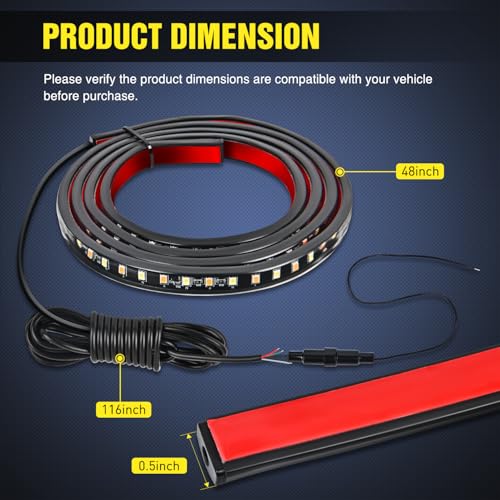 Nilight 48inch Truck LED Running Board Lights 2 PCS Side Maker Light with White Courtesy & Sequential Amber Turn Signal Lighting Strips Kit for Trucks Pickup SUV - color: 48" Running Board Lights White/Amber