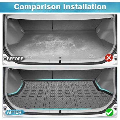 Mixsuper Custom Fit Cargo Liner for 2010-2011 Toyota Prius Base, 2012-2015 Toyota Prius Two/Three/Four/Five, All Weather Rear Cargo Trunk Mat Black - size: Fit for Toyota Prius | 2010-2015