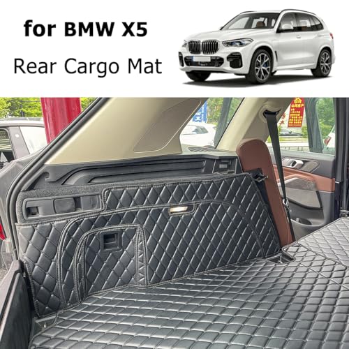 Cargo Mat Compatible with 2019-2026 BMW X5 Trunk Mat (and Rear Left and Right Side Panels) Cargo Liners for X5（Non 45e /7-Seats Models）