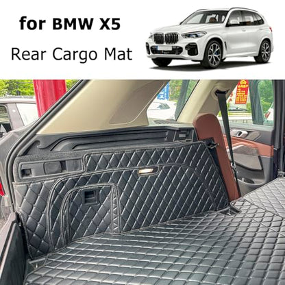 Cargo Mat Compatible with 2019-2026 BMW X5 Trunk Mat (and Rear Left and Right Side Panels) Cargo Liners for X5（Non 45e /7-Seats Models）