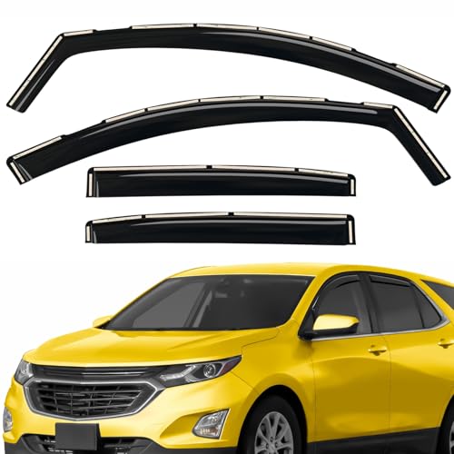 Extra Durable Window Deflectors in-Channel Window Visors Rain Guards Fit for Chevrolet (Chevy) Equinox 2018-2024, Sun Visors, Wind Vent for Shades, Exterior Car Accessories - 4pcs. AG0008 - color: For Chevy Equinox 18-24