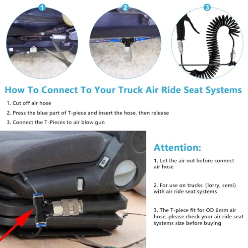 Truck Air Duster Gun with 5 Metre Recoil Air Hose, Air Seat Blow Dust Gun Heavy Duty Air Gun Cleaning Kit for Truck Semi Trailers