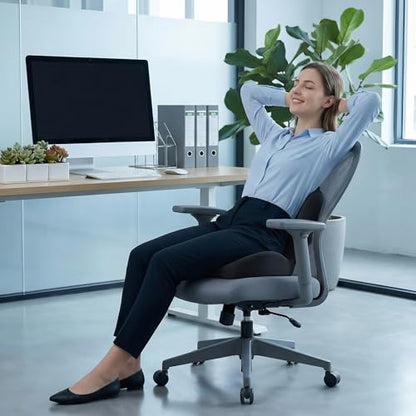 Office Chair Cushion with Back Support, Ergonomic Seat Cushion High Density Memory Foam with U-Shaped Raised Sides, Breathable Coccyx Relief for Better Posture, Office Chair, Car, Home (Black) - color: Black