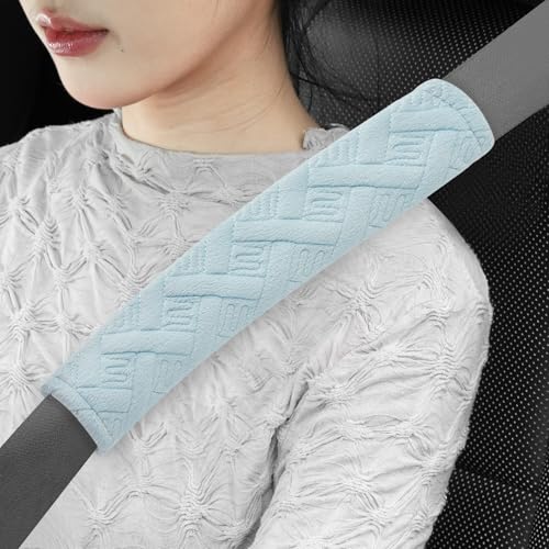 JUSTTOP 2-Pack Universal Car Shoulder Strap Pads Cover for A More Comfortable Driving, Shoulder Strap Covers Harness Pad for Car Interior Accessories(Cyan) - color: cyan