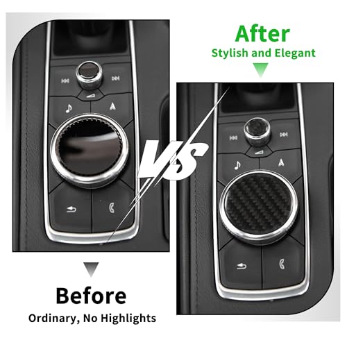 WINKA Center Console Multimedia Knob Button Cover Compatible with Cadillac Escalade XT5 CT5 CT6 XT4 XT6 CT6 Crabon Fiber Media Button Cover Trim Interior Modification Trims for Car Accessories
