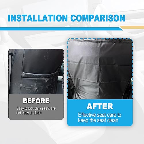 KEVWR 2 Pack Car Kick Mats Back Seat Protector, Seat Back Protector for Vehicles to Protect from Dirt, Mud and Scratches, Fits Most SUVs and Vans, Waterproof Oxford Durable Car Seat Back