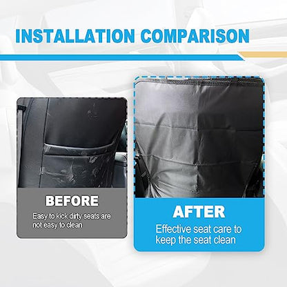 KEVWR 2 Pack Car Kick Mats Back Seat Protector, Seat Back Protector for Vehicles to Protect from Dirt, Mud and Scratches, Fits Most SUVs and Vans, Waterproof Oxford Durable Car Seat Back