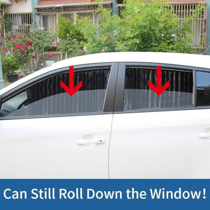 Ovege Car Side Window Sun Shade Car Curtain Pleated Silky Suction Magnetic (Black-Opaque, Front Seat 2pcs) - color: Black-Opaque, size: Front Seat 2pcs