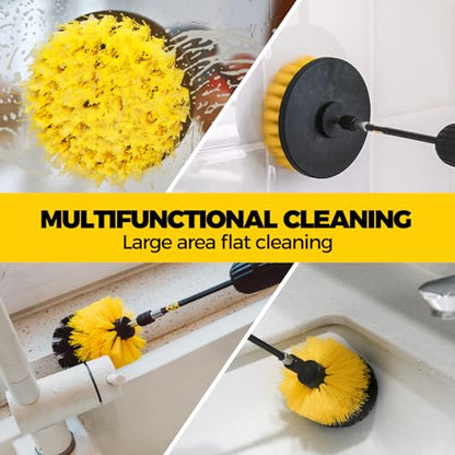 Holikme 6Pack Drill Brush Power Scrubber Cleaning Brush Extended Long Attachment Set All Purpose Drill Scrub Brushes Kit for Grout, Floor, Tub, Shower, Tile, Bathroom，Scrub Brush Green - color: Green
