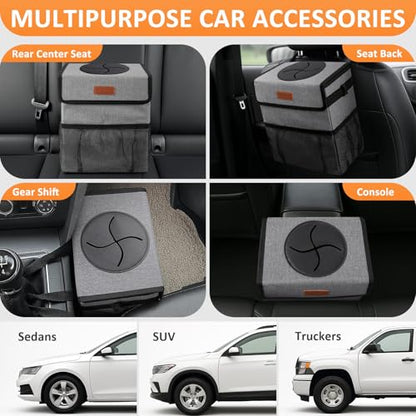 Vankor Car Trash Can Trash Bag Bin Hanging Waterproof Automotive Car Garbage Cans Leak Proof Vehicle Trash Can Grey - color: Grey, size: 2.2 Gallons