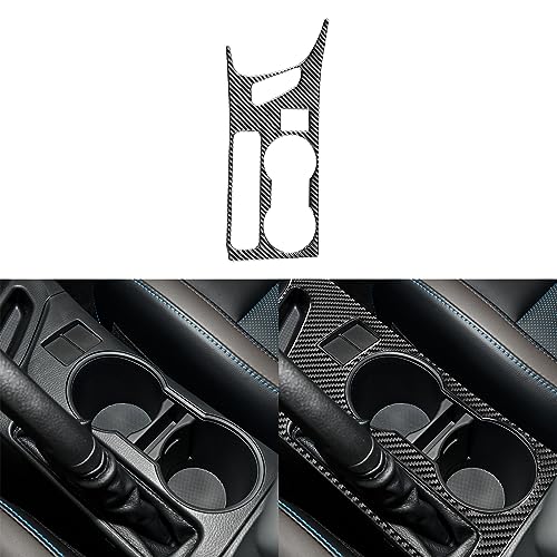 Real Premium Carbon Fiber Car Center Console Cup Holder Hand Brake Surround Panel Trim Compatible with Toyota Corolla 2014 2015 2016 2017 2018 Auto Interior Accessories Black 1pc(Type B) - color: Cup Holder Type B