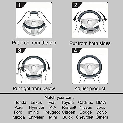 Yontree Fashion Fluffy Steering Wheel Covers for Women/Girls/Ladies Australia Pure Wool 15 Inch1 Set 3 Pcs (Purple) - color: Purple, size: Long Wool