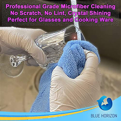 Blue Large Microfiber Cleaning Towels, 36-Pack Dual-Sided Ultra Soft Plush Washcloth, Professional Grade Premium Microfiber Car Cleaning Cloths, Car, Household and Commercial (Sky Blue, 16" X 16") - color: Sky Blue, size: 16" x 16"