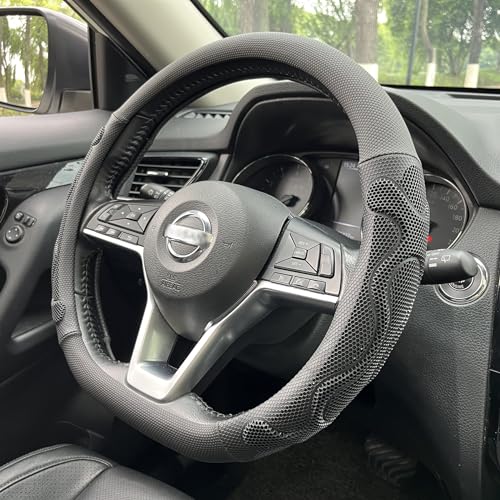 PINCTROT D Shaped Comfy Grip Steering Wheel Cover, Anti-Slip Design, Flat Bottom 14.5-15 Inch(Silicone Black) - color: 1.Black, size: D Shaped/Flat Bottom[14 1/2''-15'']