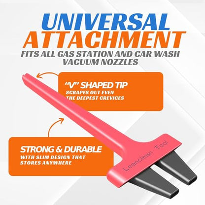 Vacuum Detail Attachment Tool | All-in-One Deepcleaning Crevice Cleaner/ Ice Scraper | The Best Car Accessories & Essentials | Wet & Dry Car Detailing Kit | Truck, Auto, & RV Cleaning Supplies (Red) - color: Red