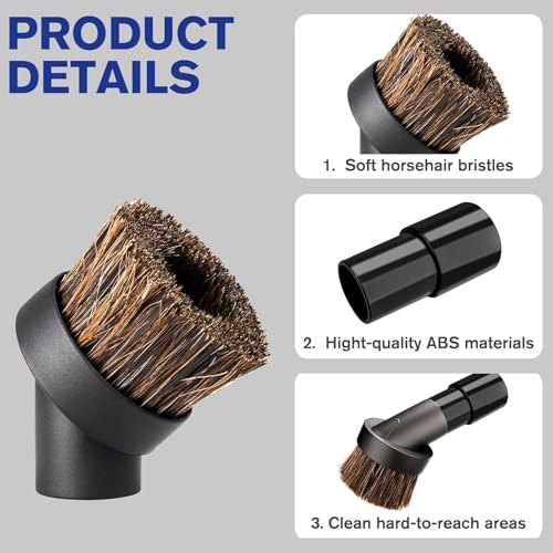 2 Pack Round Dust Brush For Shark Vacuum Attachment with Vacuum Hose Adapter, for Shark Vacuum Brush Attachment for Most Vacuum Cleaners Accessories - style: 2 -pack