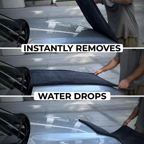 Large Car Drying Towel, 1300 GSM Professional Car Towel with Double Twisted Loop,Super Absorbent Large Microfiber Drying Towels for Cars, Trucks, SUVs - 20"x26", Gray - color: Gray