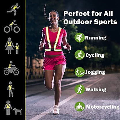 Reflective Vest, High Visibility Safety Vest Straps Reflective Gear for Night Running Walking Cycling for Men Women Kids - color: 2 Orange