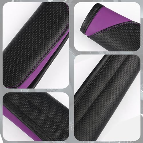 2PCS Car Seat Belt Cover, Soft Shoulder Strap Covers Harness Pads, Safety Leather Seatbelt Comfort Driving Cushion Protect Your Shoulder and Neck Universal for Car, SUV,Truck (Black/Purple) - color: Black/Purple