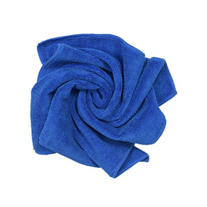 CARCAREZ Premium Microfiber Detailing Towels, 340 GSM Lint Free Car Buffing Waxing Polishing Drying Towels (6, Blue, 16x16 Inch) - color: Blue