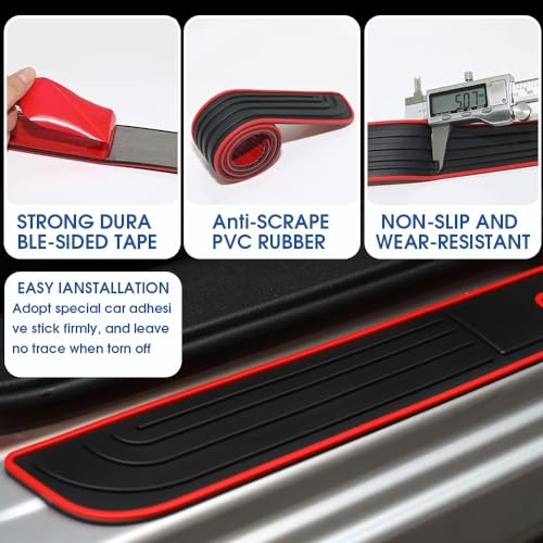 BOYOUS 4PCS PVC Soft Rubber Door Sill Protector Anti-Dirty Scuff Plate Cover Guard Sills Protector Trim,Welcome Pedal Protect for Mazda 2013-2023 2024 2025 CX-5 CX5