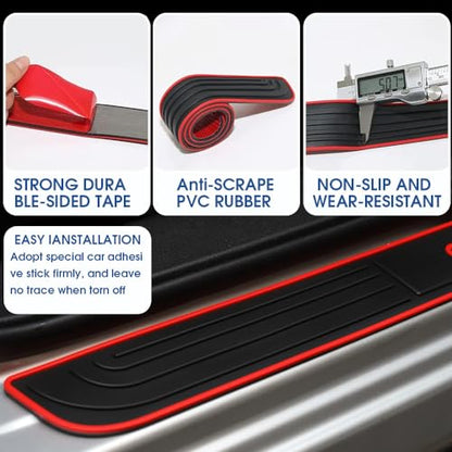 BOYOUS 4PCS PVC Soft Rubber Door Sill Protector Anti-Dirty Scuff Plate Cover Guard Sills Protector Trim,Welcome Pedal Protect for Mazda 2013-2023 2024 2025 CX-5 CX5