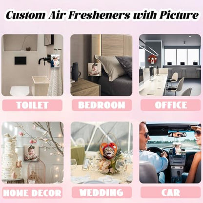 10-100Pcs Custom Logo Air Freshener for Car Bulk,Wholesale Personalized Double-Sided Car Air Fresheners with Photo Text Logo (10 Horizontal Rectangle) - color: 10 Pcs - Horizontal Rectangle