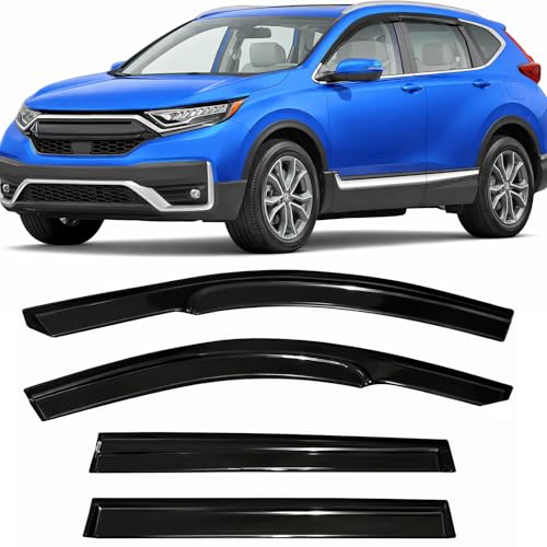 2017-2022 Tape-On Rain Guards for Honda CR-V Side Window Deflector Visors LX EX EX-L Touring 3D Wavy JDM Style CRV Vent Shades 2018 2019 2020 2021 - size: For Honda CR-V 2017-2022