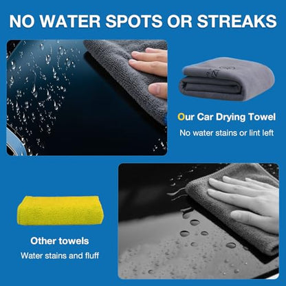 71"X 24" Extra Large Microfiber Towel for Car,Ultra Absorbent Car Washing Cloth,Designed Specifically for Fast Drying Cars,No Shedding,No Streaks, Scratches or Water Spots (Grey)