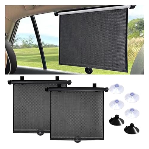2PCS Car Window Shades for Baby, 18" x 20" Retractable Car Shades for Side Window with Suction Cups, Blocks Heat and UV Rays Glare Protection, Baby Auto Accessories for Vehicle House Office Window - size: Large