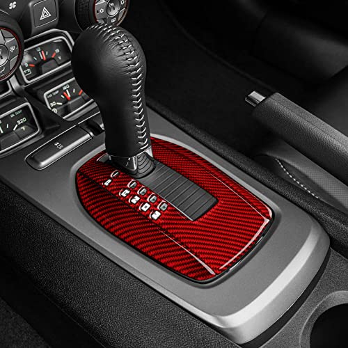 Carbon Fiber Decal Car Gear Shift Panel Sticker Interior Trim Cover for Chevrolet Camaro 2010 2011 2012 2013 2014 2015 Accessories - color: Gear Shift Panel B