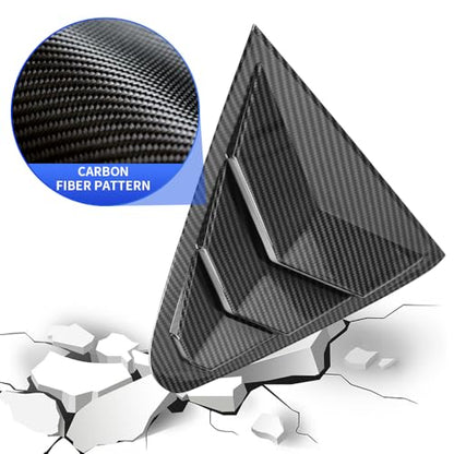 Chrome Carbon Fiber Style Car Rear Side Louvers Window Trim Panel for Subaru Crosstrek 2024 2025 2026 Impreza Auto Exterior Accessories Back Blinds Decorations Protection Cover