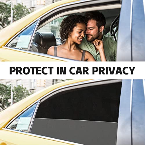 ZATOOTO 4 Pcs Car Window Cutains - Black Silk Magnetic Privacy Side Front Rear Protection Covers - Sun Shades Keeps Cooler for Kids Sleeping - color: Black Faux Silk Flat-Full Set 4PCS