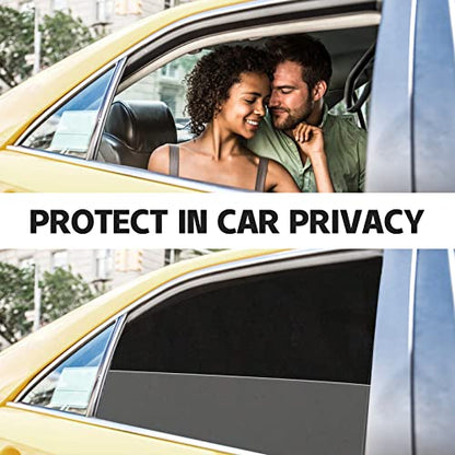ZATOOTO 4 Pcs Car Window Cutains - Black Silk Magnetic Privacy Side Front Rear Protection Covers - Sun Shades Keeps Cooler for Kids Sleeping - color: Black Faux Silk Flat-Full Set 4PCS