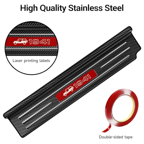 Upgraded Door Sill Guards Compatible with Jeep Wrangler JL JLU 2018-2025 2026 & Gladiator JT 2020-2025 2026 Accessories Stainless Steel Front Door Entry Guard (2PCS Carbon Fiber) - size: 2-Door Carbon Fiber