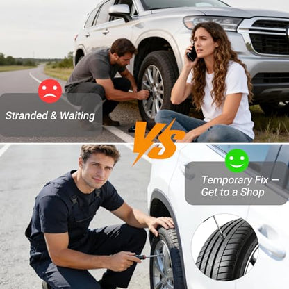 21 PCS Tire Repair Rubber Nail Kit, Premium Spiral Screw-in Tire Plugs with 2 Sizes, Emergency Roadside Flat Tire Fix Tool for Car Truck Motorcycle Tractor ATV SUV (20 PCS + 1PC Screwdriver) - size: 20 PCS + Screwdriver