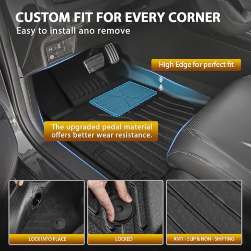 Powerty Floor Mats for Honda Civic Sedan 2022-2025 2026(NOT for Hybrid)/Acura Integra 2023-2025 All Weather TPE Custom Fit Car Mats Floor Liners 1st & 2nd Row, Black - size: 4)Honda Civic Sedan｜22-26｜1st & 2nd Row