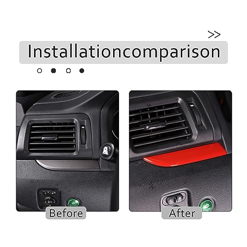 Dashboard Panel Cover Trim for Honda Pilot 2016-2022/ Passport 2019-2025/ Ridgeline 2016-2020 Accessories, Center Console Panel Strip Trim, Center Console Upper Center Pillar Trim, ABS (Red) - color: Red