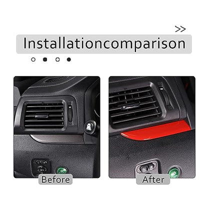 Dashboard Panel Cover Trim for Honda Pilot 2016-2022/ Passport 2019-2025/ Ridgeline 2016-2020 Accessories, Center Console Panel Strip Trim, Center Console Upper Center Pillar Trim, ABS (Red) - color: Red