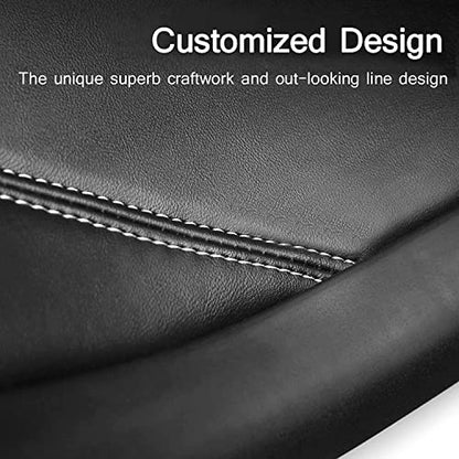 Leather Door Sill Protector for 2021-2025 Tesla Model Y (NOT Fit 7 Seater) Rear Door Entry Guards Scuff Plate Rear Seat Anti Kick Pad Trim Cover