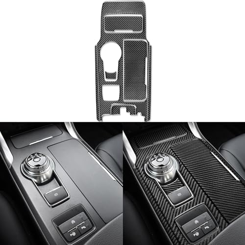 Real Bright Soft Carbon Fiber Car Center Console Automatic Gear Shift Panel Water Cup Holder Switch Cover Trim Sticker Compatible with Ford Mondeo/Fusion 17-19 Auto Interior Accessories Black - color: Black-gear Shift Panel
