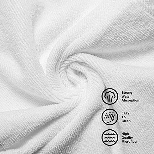 CARTMAN 14 x 14 Inch, 30 Pack, 280GSM Microfiber Cleaning Cloths, Non-Abrasive, Reusable and Washable, All Purpose Cleaning Towels for Household, Car Washing, Drying & Auto Detailing, White - size: 14"x14" 30pk white