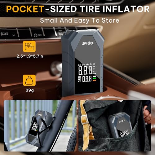 Tire Inflator Portable Air Compressor - 150psi Fast Air Pump for Car Tires with Digital Tire Pressure Gauge Accurate Dual LCD Display & Led Light for Bike Bump Car Motorcycle Bicycle Balls More