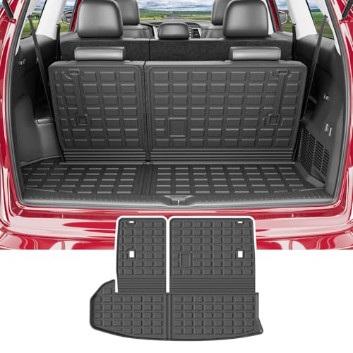 Xipoo Cargo Mat Compatible with 2014-2019 Toyota Highlander Trunk Mat Backrest Trunk Liner Cargo Liner Replacement for 2014-2019 Highlander Accessories - color: Fit 2014-2019 Toyota Highlander, size: Cargo Mat with Backrest Mat