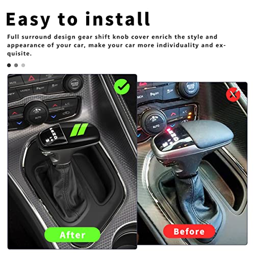 auovo Gear Shift Knob Trim Compatible with Dodge Charger Accessories 2015-2023 Challenger 2015-2024 / Durango 2016-2026(Black-Green) - color: Black-Green