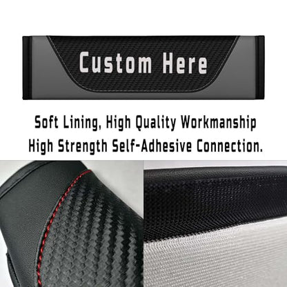 Custom Seatbelt Cover – Soft Carbon Fiber Seat Belt Pads Cushion – Personalized Seatbelt Covers for Adults Kids Women – Cute Seat Belt Shoulder Pad - color: Gray