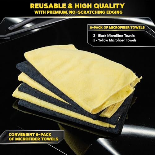Meguiar's Supreme Shine Microfiber Towels for Cars, Ultra-Plush Car Microfiber Towel Set for Quickly Removing Product Without Leaving Swirls on Paint, Glass, Plastic, or Chrome - size: 6 Microfiber Towels
