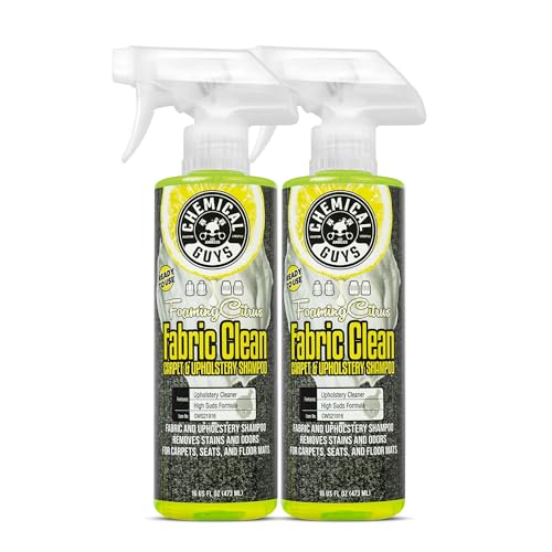 Chemical Guys CWS21916 Foaming Citrus Fabric Clean Carpet & Upholstery Cleaner, Ready to Use, Sprayable (for Carpets, Seats & Floor Mats), Safe for Cars, Home, Office, & More, 16 fl oz, Citrus Scent - size: 16 Fl Oz (2 Pack)
